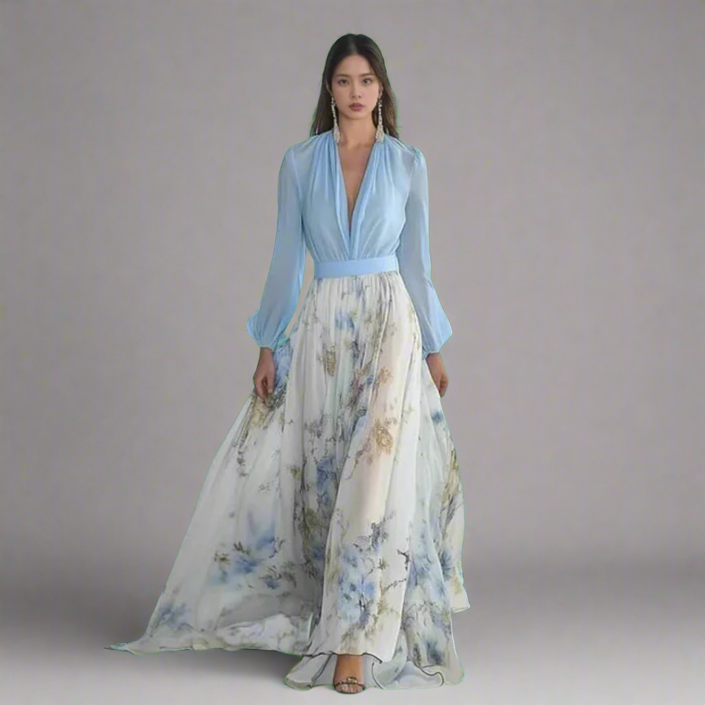 Giselundra | Elegantes Boho-Vintage Maxikleid für die Sommermonate