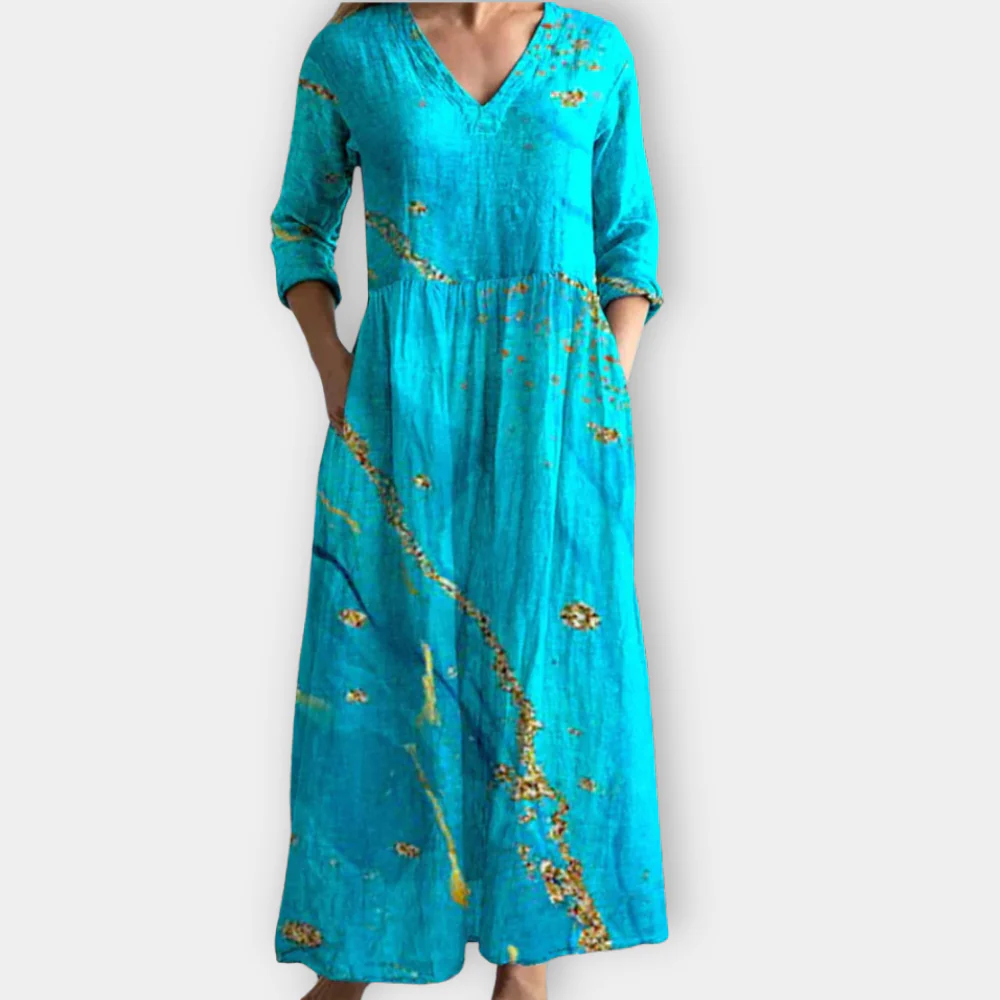 MAYLORA - Elegantes Langes Boho Kleid