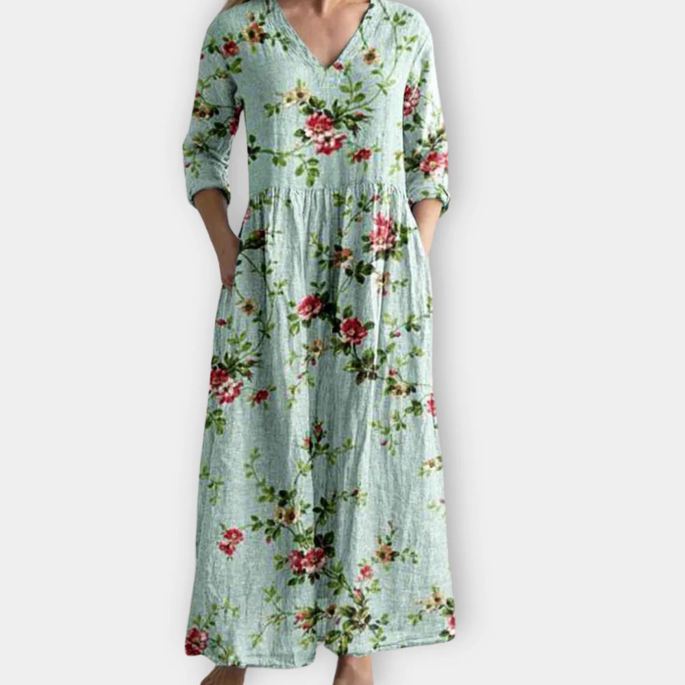 Thalia - Eklektisches Maxi Boho Kleid