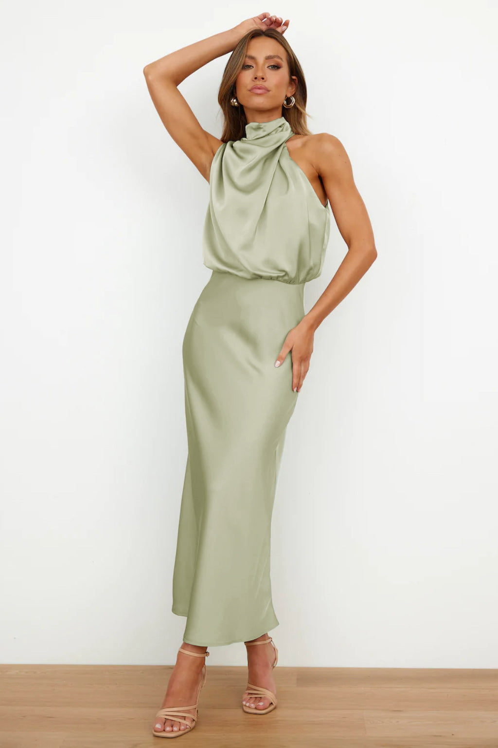 MAYLORA™ | Lange Satin Rückenfreie Robe