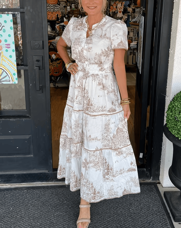 Solene - Boho-Chic V-Neck Floral Dress
