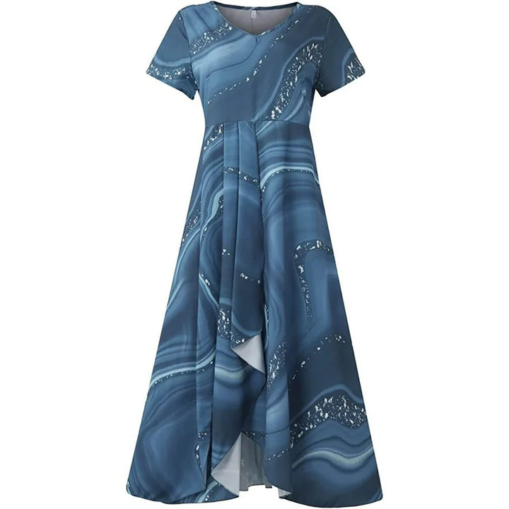 MAYLORA™ | V-Ausschnitt Midikleid mit Spiral-Design