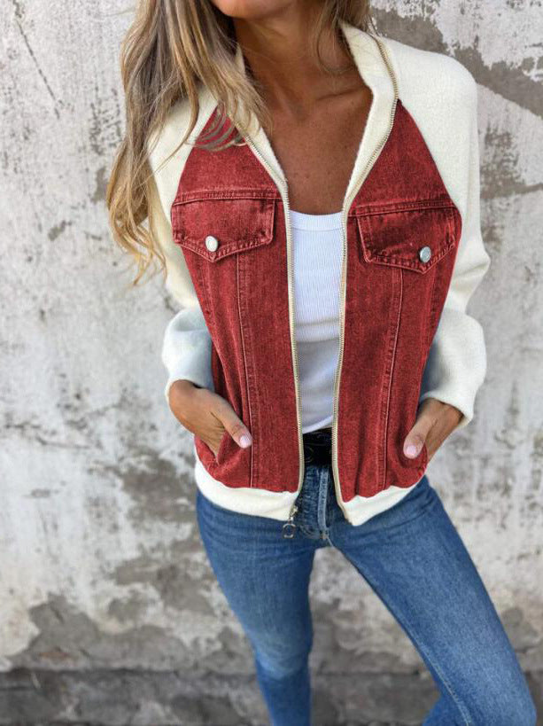MAYLORA | Edle Hybridjacke – Denim trifft kuschelweiches Teddyfleece