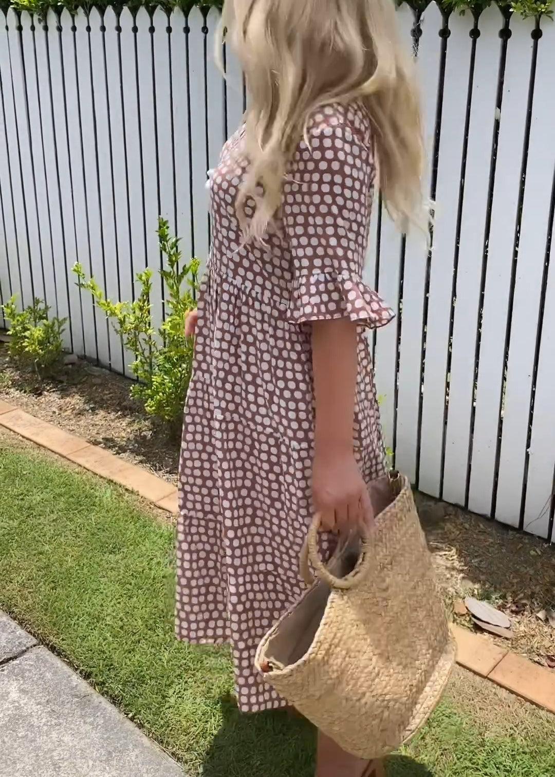 Stella - Midi Sommerkleid mit Polka-Dots