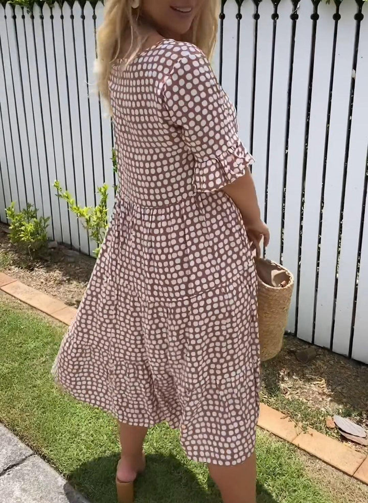Stella - Midi Sommerkleid mit Polka-Dots