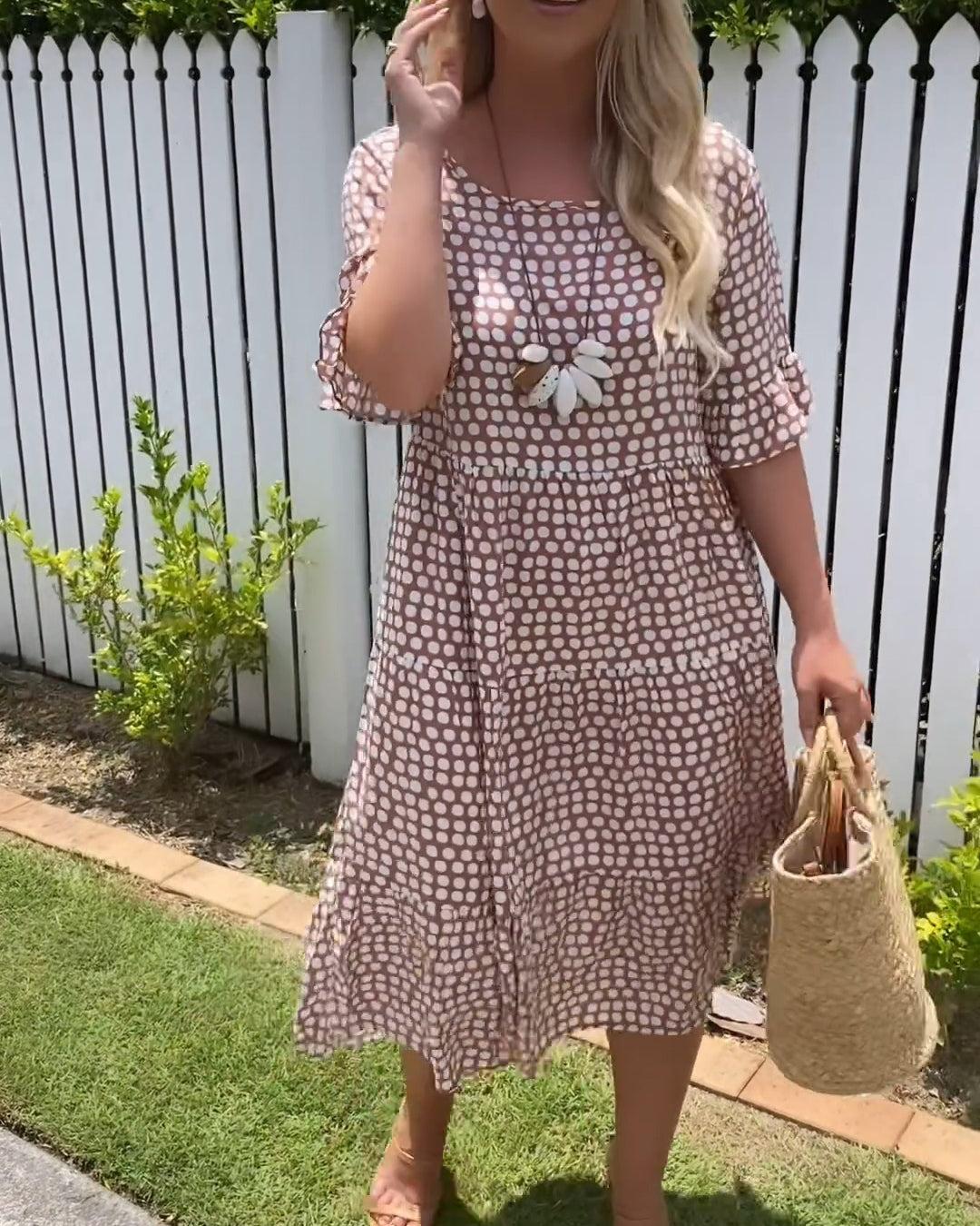 Stella - Midi Sommerkleid mit Polka-Dots