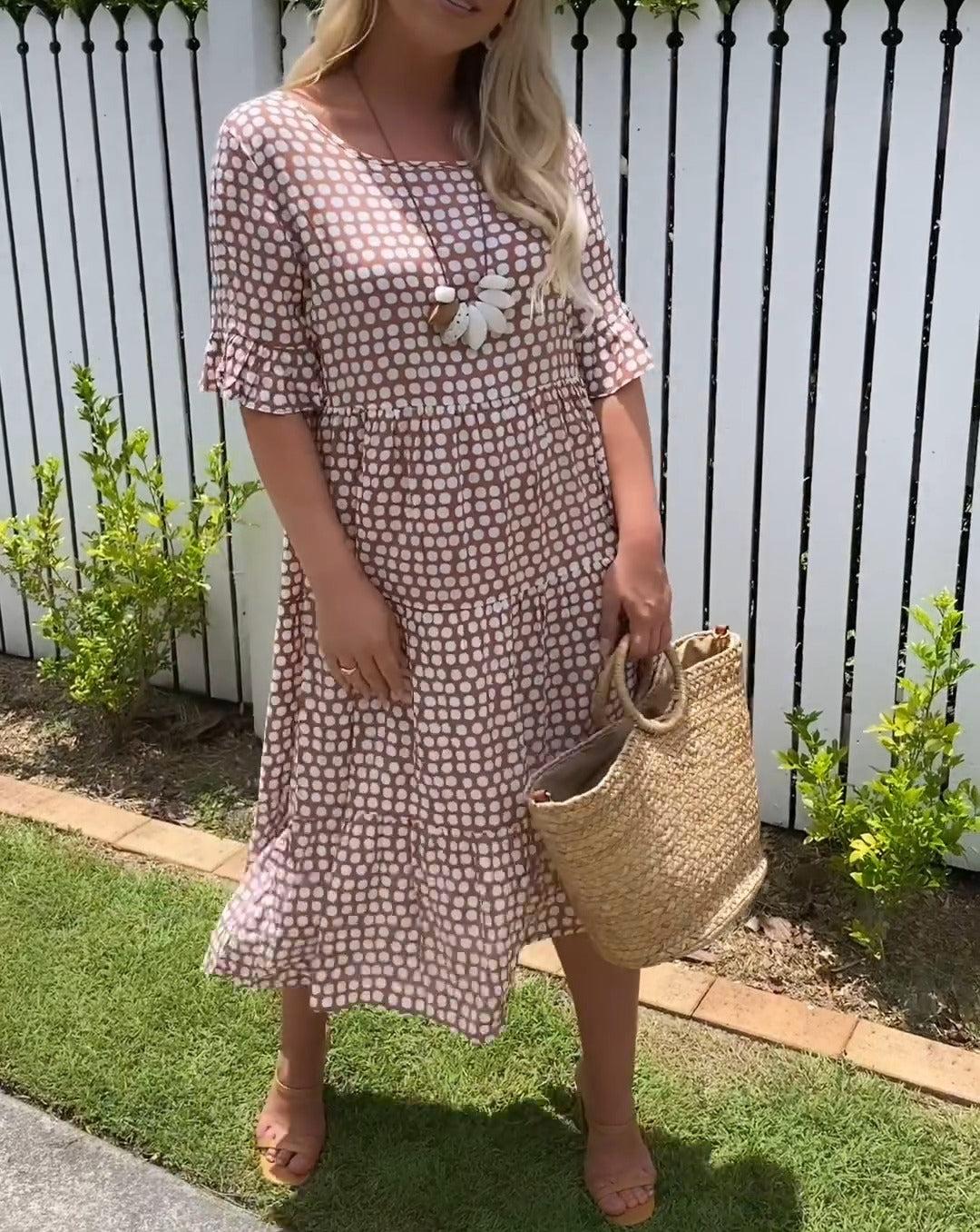 Stella - Midi Sommerkleid mit Polka-Dots
