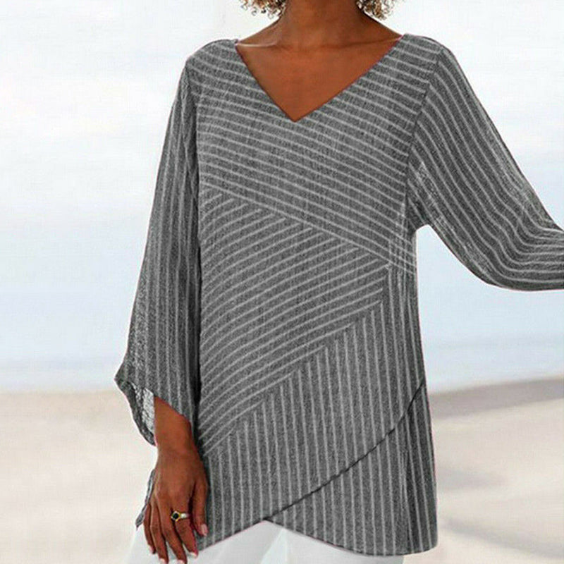 MAYLORA - Gestreiftes Drapiert-Top