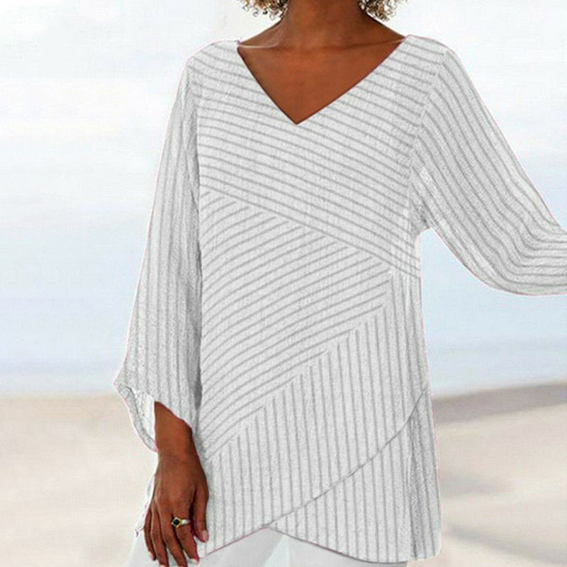 MAYLORA - Gestreiftes Drapiert-Top