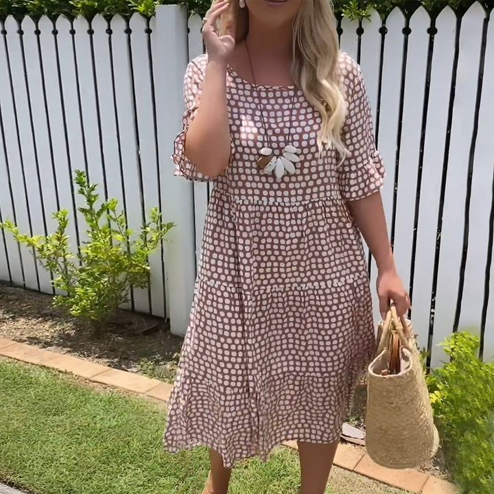 Stella - Midi Sommerkleid mit Polka-Dots