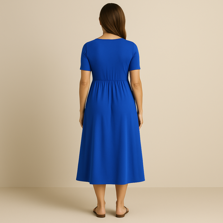 MAYLORA™ | V-Neck Midi Dress