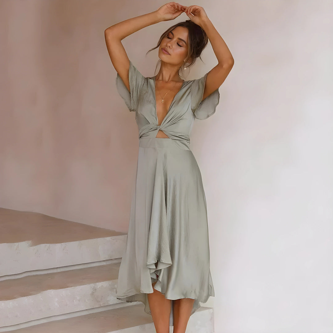 MAYLORA™ | Midi-Kleid mit stilvollem Knoten-Design