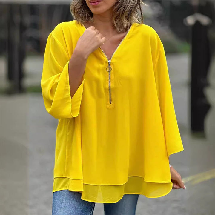 Heidi™ - V-Neck Zip Top