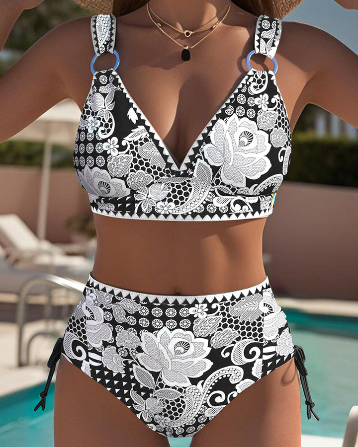 Triangle Cut Printed Bikini