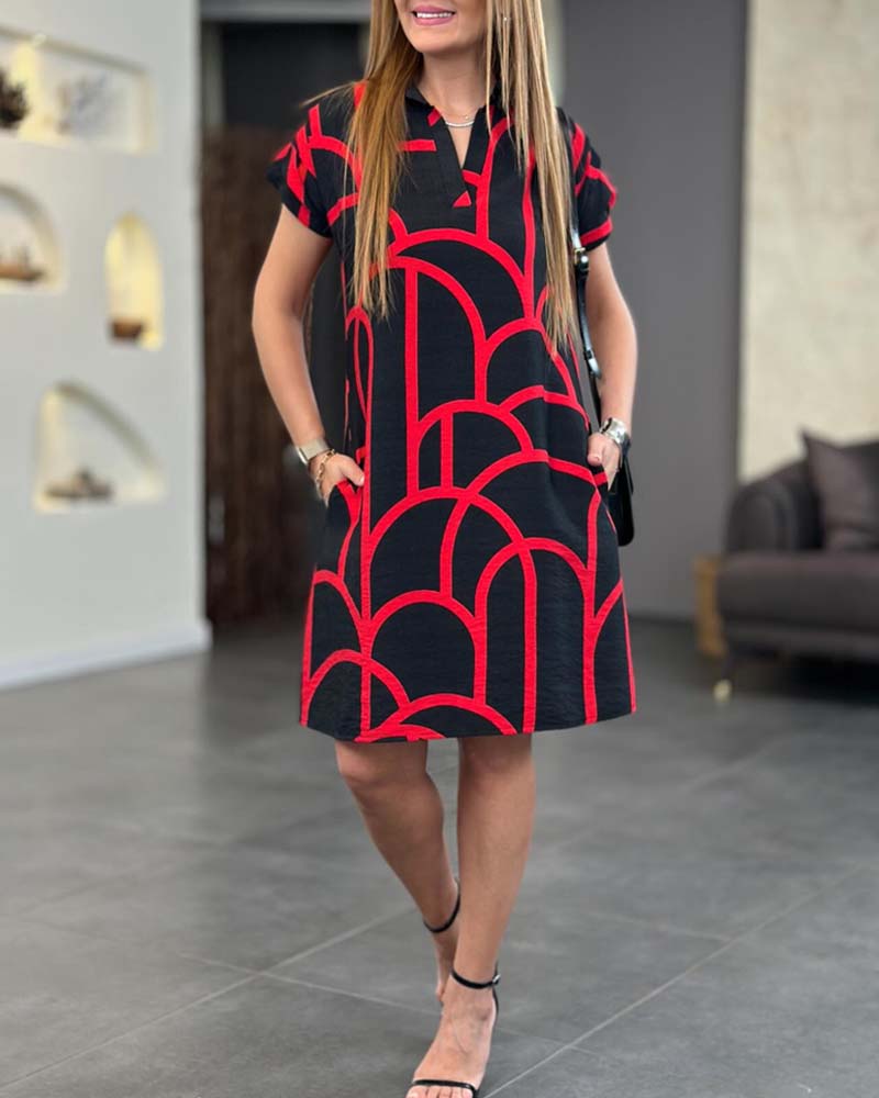 MAYLORA™ | Grafikdruck Polo-Kleid