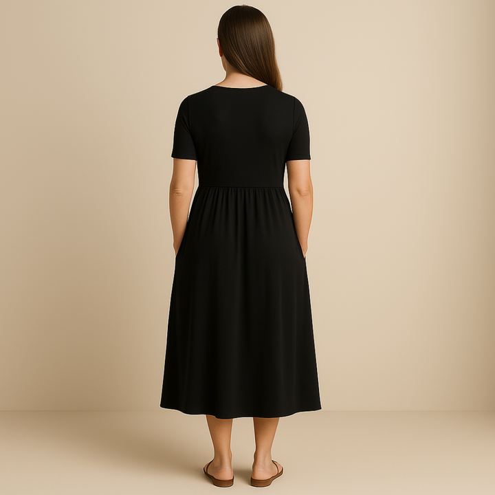 MAYLORA™ | V-Neck Midi Dress