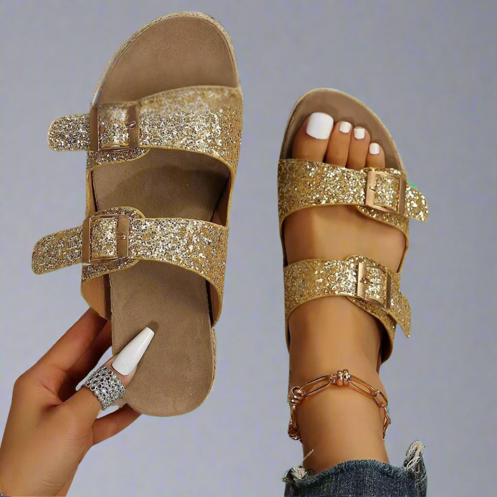Elfriede | Sandalen aus hochwertigem, glänzendem Leder