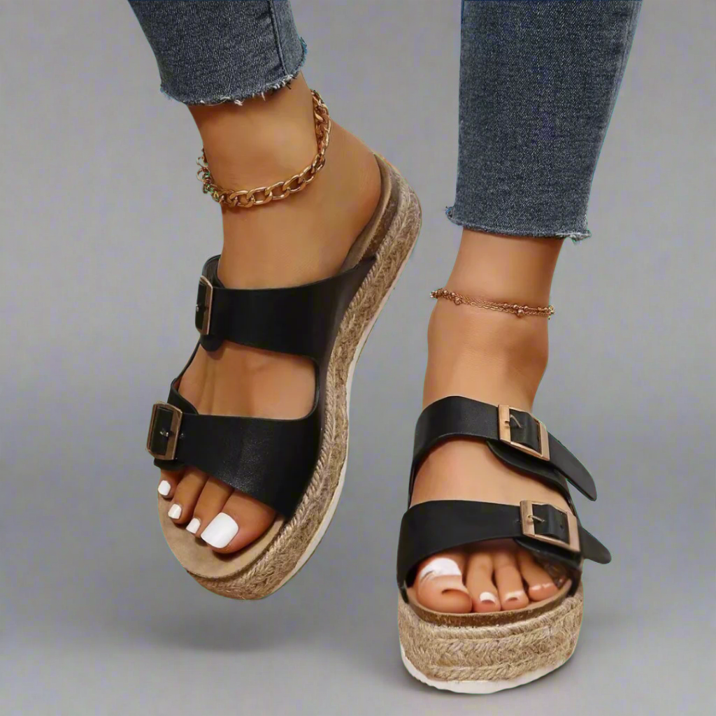 Elfriede | Sandalen aus hochwertigem, glänzendem Leder