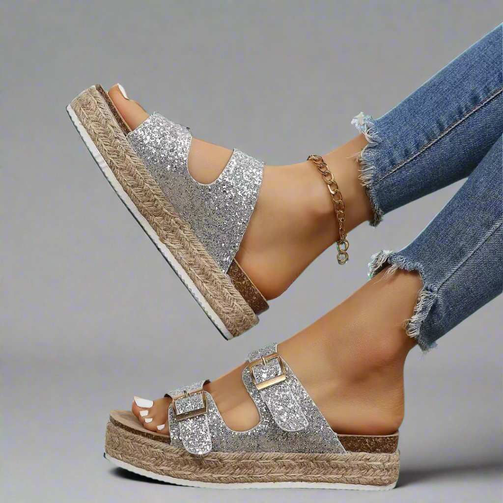 Elfriede | Sandalen aus hochwertigem, glänzendem Leder