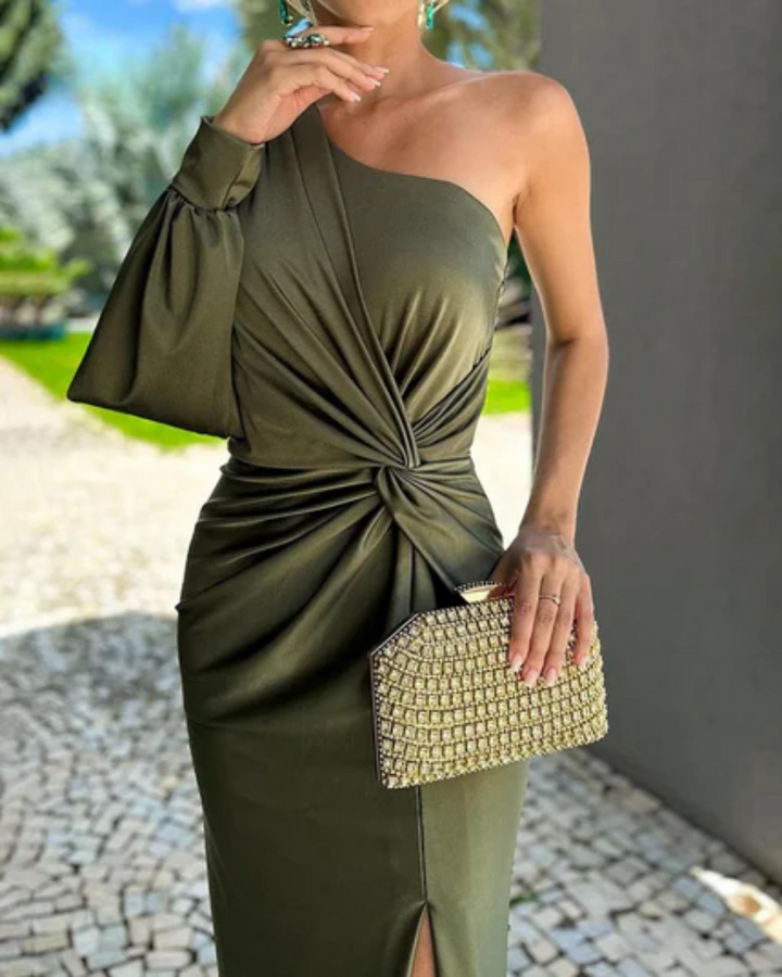 MAYLORA™ | Drapierte Schulterfreie Robe