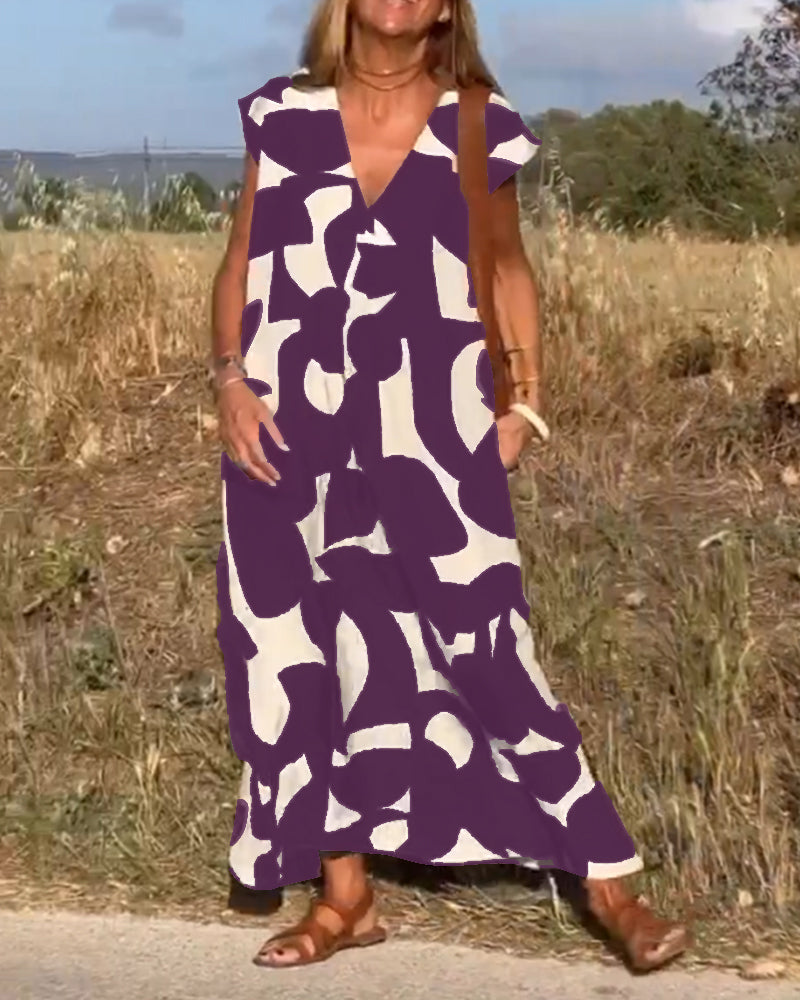 Elowen - Ärmelloses Kleid mit asymmetrischem geometrischem Design