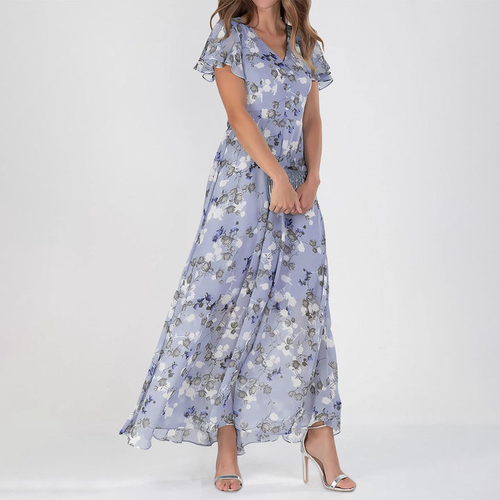 MAYLORA™ | Blumenmuster Kleid mit Rüschensäumen