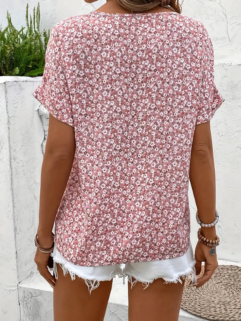 Charis™ - Bluse mit floralen Motiven und Knopfdetails