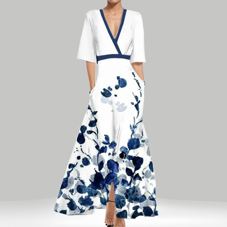 MAYLORA™ | Elegantes Maxikleid mit Blumenmuster