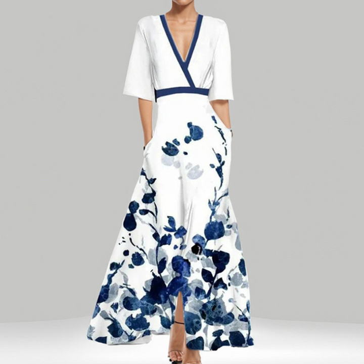 MAYLORA™ | Elegantes Maxikleid mit Blumenmuster