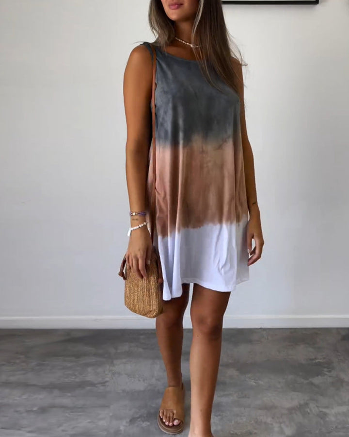 Josie - Mini Kleid mit Farbverlauf im Tie-Dye-Design