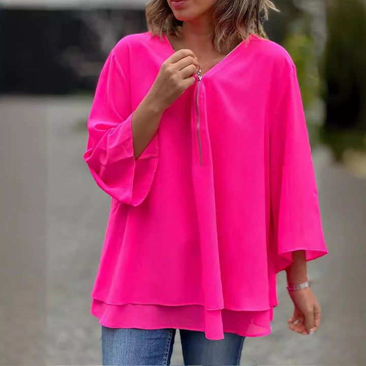 Heidi™ - V-Neck Zip Top