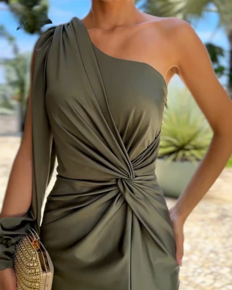 MAYLORA™ | Drapierte Schulterfreie Robe