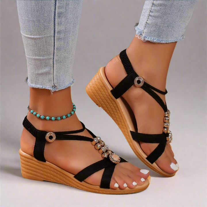 Nelda | Elegante und bequeme Plateausandalen mit Knöchelriemen
