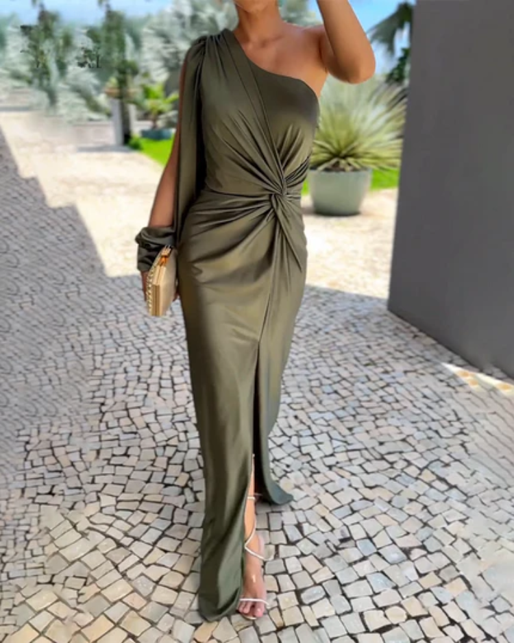 MAYLORA™ | Drapierte Schulterfreie Robe