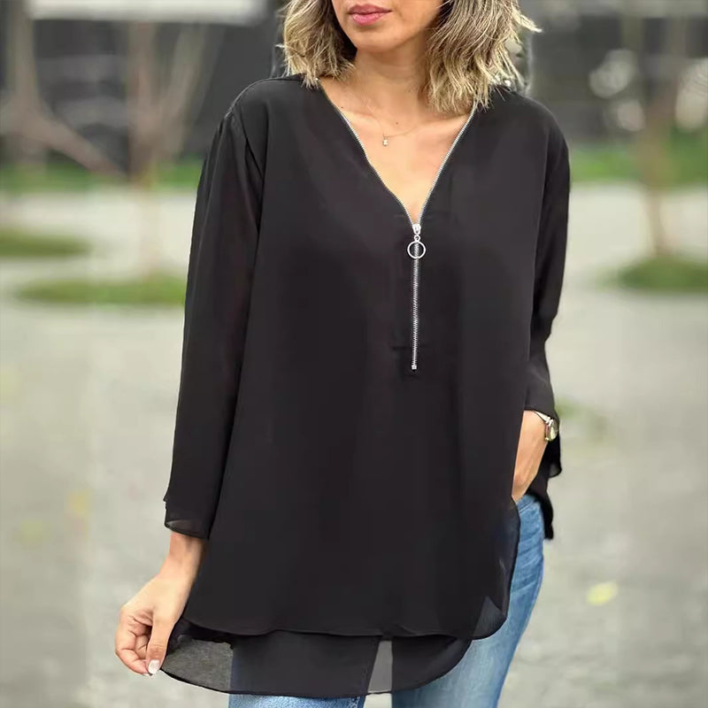 Heidi™ - V-Neck Zip Top