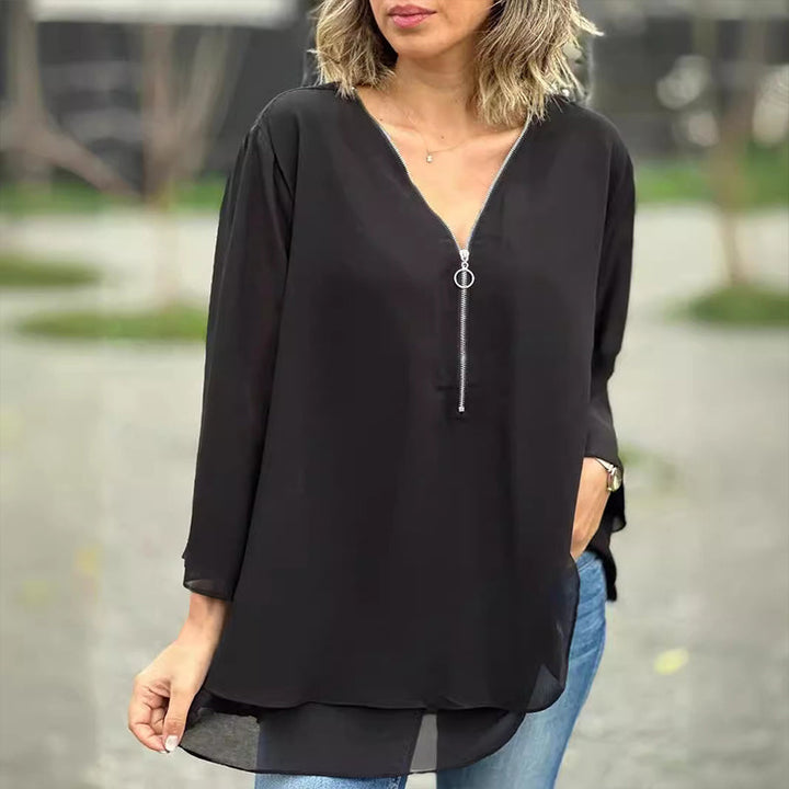 Heidi™ - V-Neck Zip Top