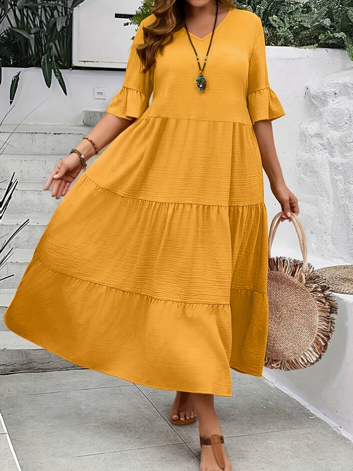 Nena | V-Ausschnitt Kleid in Übergröße