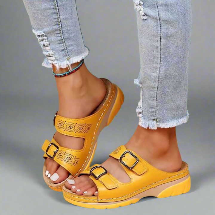 Dorothee | Doppelt Riemen Keilabsatzsandalen – Komfortabel und Trendy