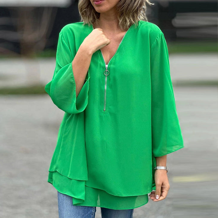 Heidi™ - V-Neck Zip Top
