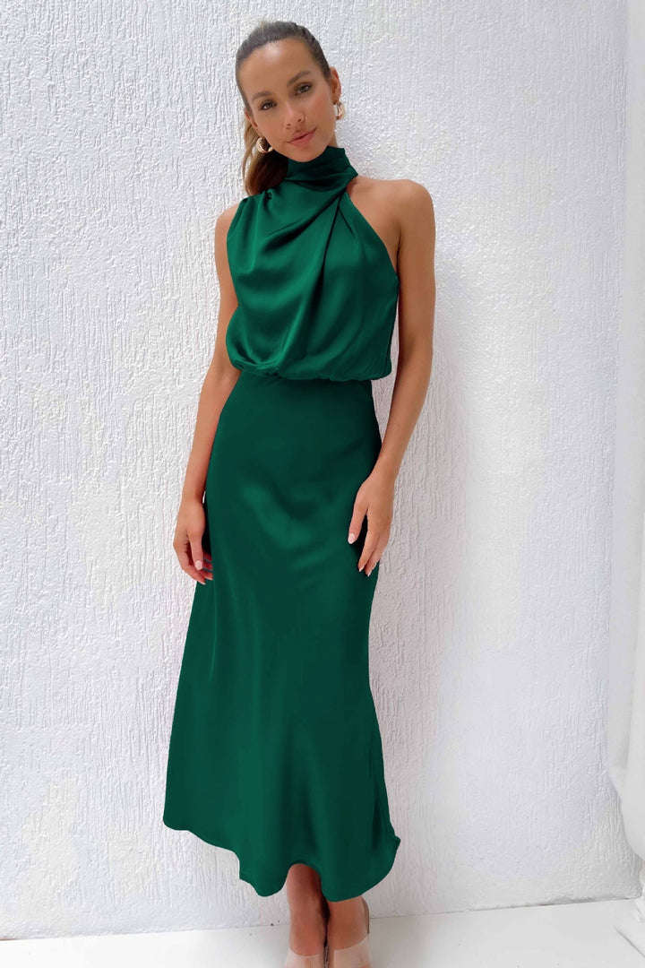 MAYLORA™ | Lange Satin Rückenfreie Robe