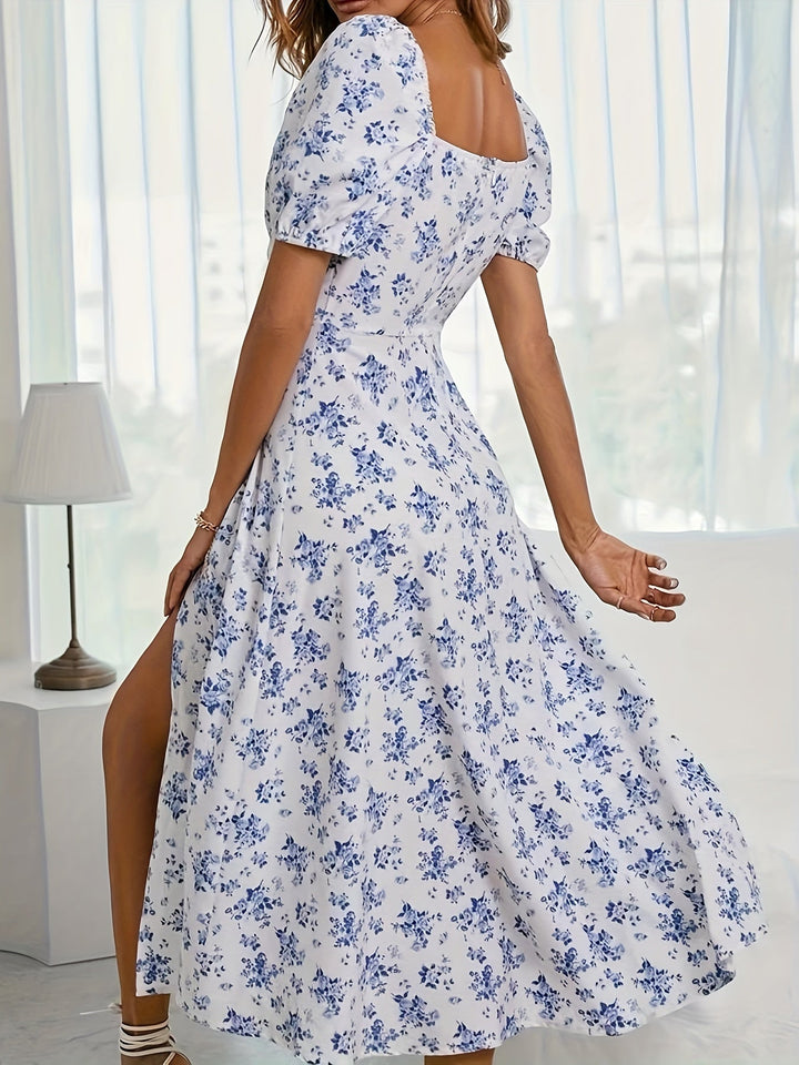 Calyx - Kleid mit Puffärmeln und kreativem Blumenprint
