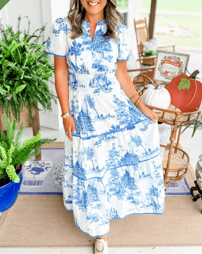 Solene - Boho-Chic V-Neck Floral Dress