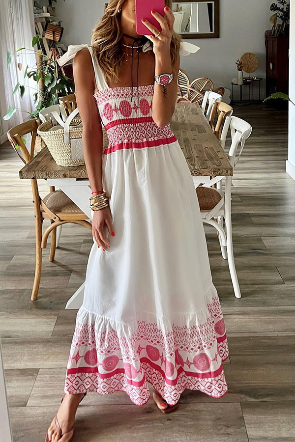 Addison - Kleid mit Spaghetti-Trägern, quadratischem Ausschnitt und Schnürdetails