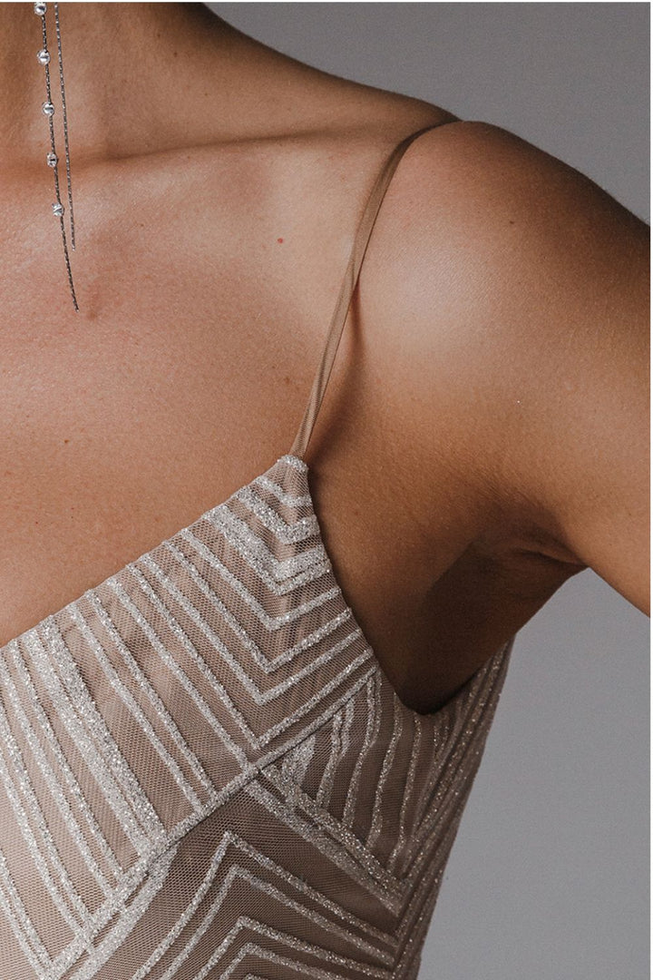 Thalassa - Elegantes Glitzer-Abendkleid in Maxi-Länge