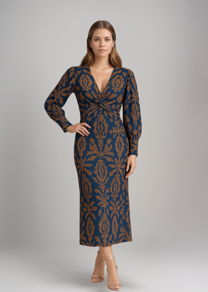 MAYLORA™ | Elegantes Midikleid im Barockdesign