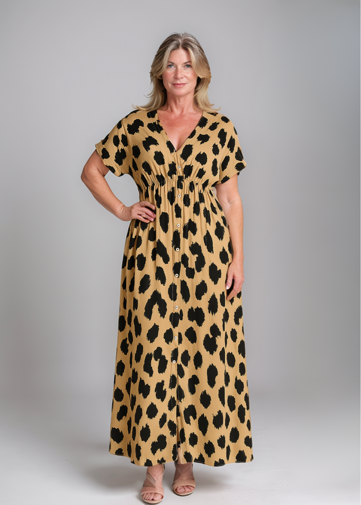 MAYLORA™ | Leopardenmuster Maxikleid