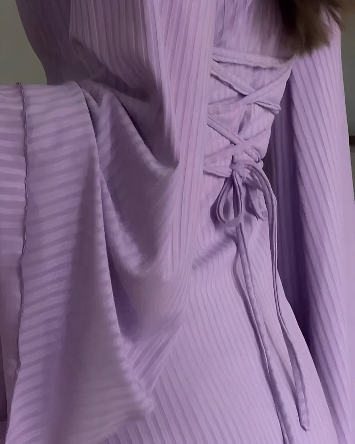 MAYLORA™ | Rippstrick Maxikleid mit Ärmeln