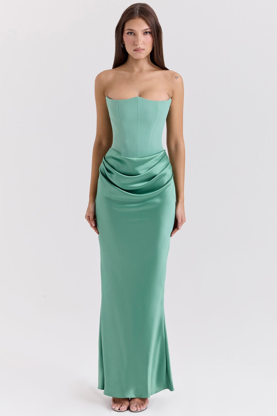 MAYLORA™ | Satin Kleid in taillierter Sanduhr-Form