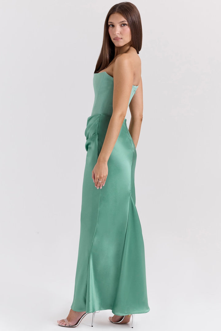 MAYLORA™ | Satin Kleid in taillierter Sanduhr-Form