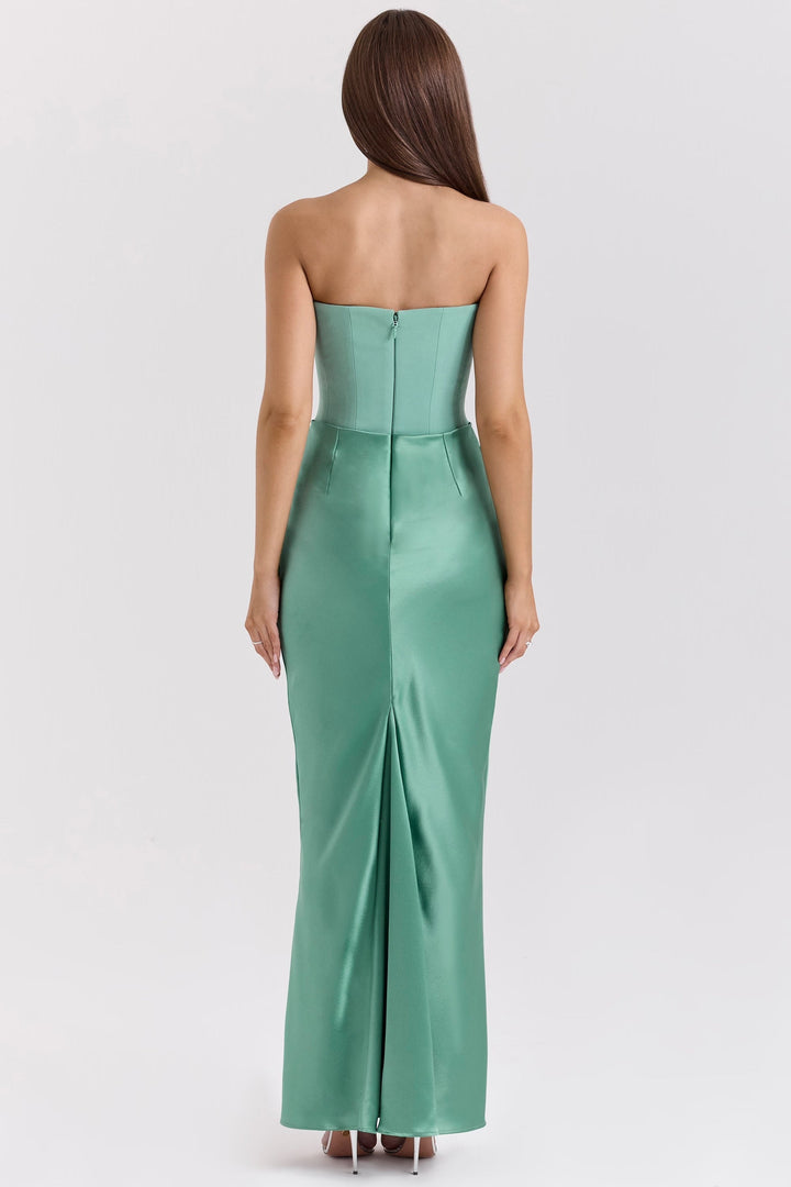MAYLORA™ | Satin Kleid in taillierter Sanduhr-Form
